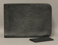 Lot 1277 - A Louis Vuitton Poche portfolio black epi leather clutch bag