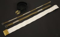 Lot 1094 - A Chanel white leather quilted belt