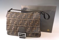 Lot 1262 - A Fendi 'Mama Zucca' logo canvas flap shoulder bag