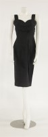 Lot 1187 - A 1950s black cotton sleeveless evening dress