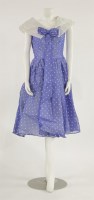Lot 1192 - An original Kenilworth model blue and white polka dot chiffon dress