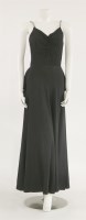Lot 1196 - A Moire black full-length evening dress
