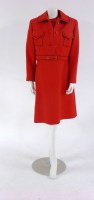 Lot 1133 - An Elle Londres Originale red pure new wool shift dress