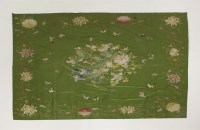 Lot 1207 - A green silk panel