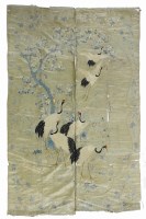 Lot 1243 - A green silk wall hanging