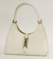 Lot 1288 - A Gucci 'Bardot' pearly-white patent shoulder bag