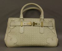 Lot 1289 - A Bottega Veneta 'Sale' coloured nappa intrecciato leather handbag