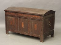 Lot 606 - A 17th century style oak dome topped coffer