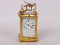Lot 193 - A French brass carriage clock