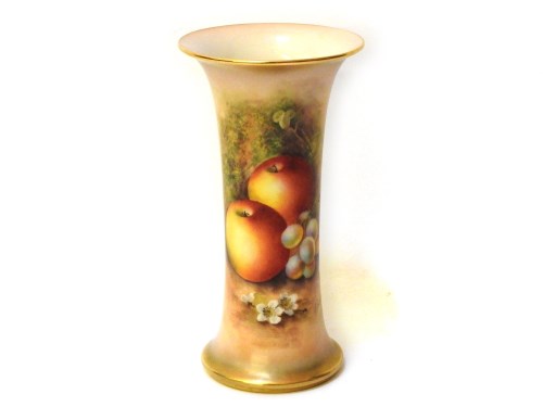 Lot 267 - A Royal Worcester vase. painted with coloured flowers