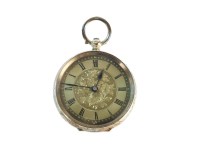 Lot 36 - A Continental gold open faced fob watch