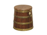 Lot 497 - An oak and brass butter churn
