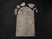 Lot 418 - A marble low relief carving of the Madonna and child