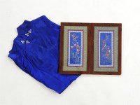 Lot 298 - A Japanese Royal blue silk robe