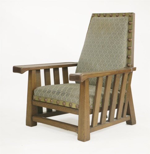 Lot 61 - An oak armchair
