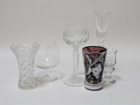 Lot 435 - A set of six champagne glasses with spiral twist stems