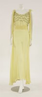 Lot 1195 - A yellow chiffon evening dress