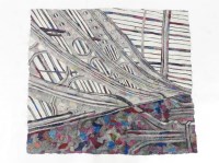 Lot 213 - A contemporary design fabric wall hanging
