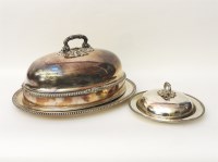 Lot 166 - A Victorian oval silver plated dish cover