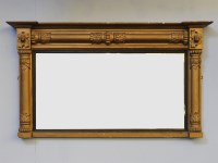 Lot 410 - A 19th century gilt framed overmantel mirror