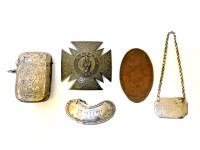 Lot 52 - Silver items including a vesta case