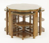 Lot 184 - An Art Deco walnut veneered nest of tables