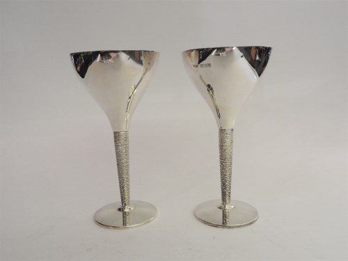 Lot 179 - A pair of silver goblets