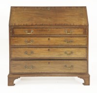 Lot 437 - A George III mahogany inlaid bureau