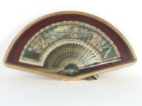 Lot 285 - A 19th century Chinese Canton lacquer fan