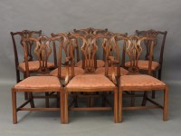 Lot 620 - A set of eight George III style mahogany dining chairs