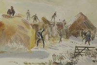 Lot 39 - Thomas Hennell (1903-1945)
BUILDING THE HAYRICK;
verso LOADING THE CART
Watercolour
17 x 29cm

Exhibited: Chris Beetles Limited