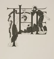 Lot 76 - Eric Gill (1882-1940)
'THE LEISURE STATE';
'DEO OMNIPOTENTI' from 'UNEMPLOYMENT'
Wood engraving