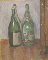 Lot 216 - Duncan Grant (1885-1978)
STILL LIFE OF FOUR BOTTLES
Signed and dated 1973 l.l.