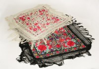 Lot 1213 - A black silk piano shawl