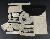 Lot 1227 - A collection of antique lace trims and flounces