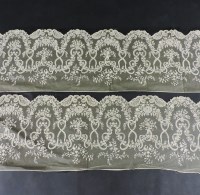 Lot 1229 - Two large lace flounces reputedly owned by Queen Victoria