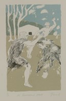 Lot 100 - Dame Elisabeth Frink CH RA (1930-1993)
'IN EUMAEUS'S HUT' - from 'The Odyssey'
Lithograph printed in colours