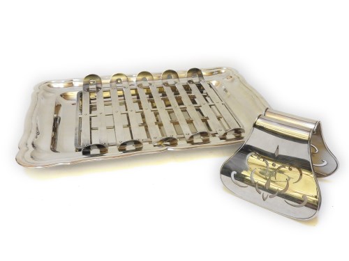 Lot 218 - A Continental silver asparagus tray