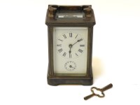 Lot 188 - A brass carriage clock