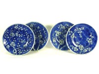 Lot 362 - A set of four Chinese blue and white porcelain prunus pattern plates