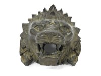 Lot 224 - A cast iron lion's mask