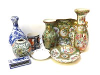 Lot 314 - A group of Canton enamelled ceramics