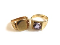 Lot 39 - A 9ct gold single stone amethyst ring