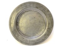Lot 240 - A pewter plate