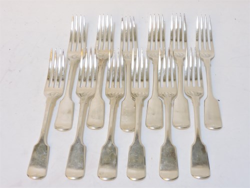 Lot 103 - Twelve Victorian silver table forks