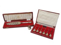 Lot 169 - A cased set of six 'historic' silver teaspoons