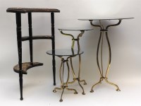 Lot 452 - Three graduated Edwardian brass and mirrored shop display stands