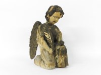 Lot 256 - A carved wood angel