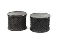 Lot 458 - A near pair of Bamileke carved tables