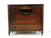 Lot 698 - A large 19th century secretaire chest with out stepped barley twist and reeded front legs